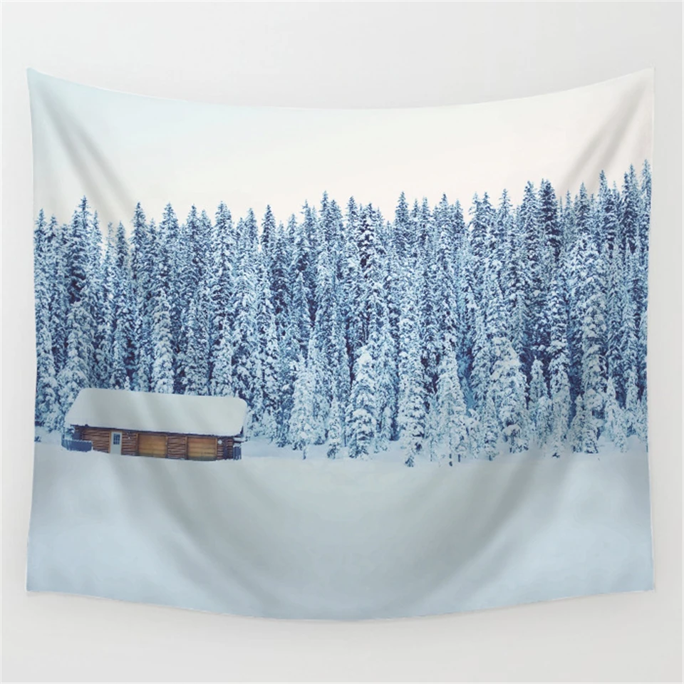 

Nature Landscape Snow Mountain Wall Tapestry Forest Wall Cloth Tapestries Wall Carpet Blanket Dorm Background Nordic Home Decor