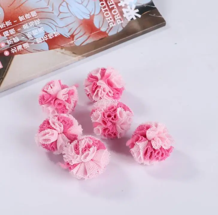 Red pink Yarn Balls 20-100 шт, кружевные Сетчатые эластичные Цветочные шары, сделай сам, товары для рукоделия, Свадебный декор, пряжа, шарики, головные уборы, ювелирные украшения, помпоны - Цвет: Red pink Yarn Balls