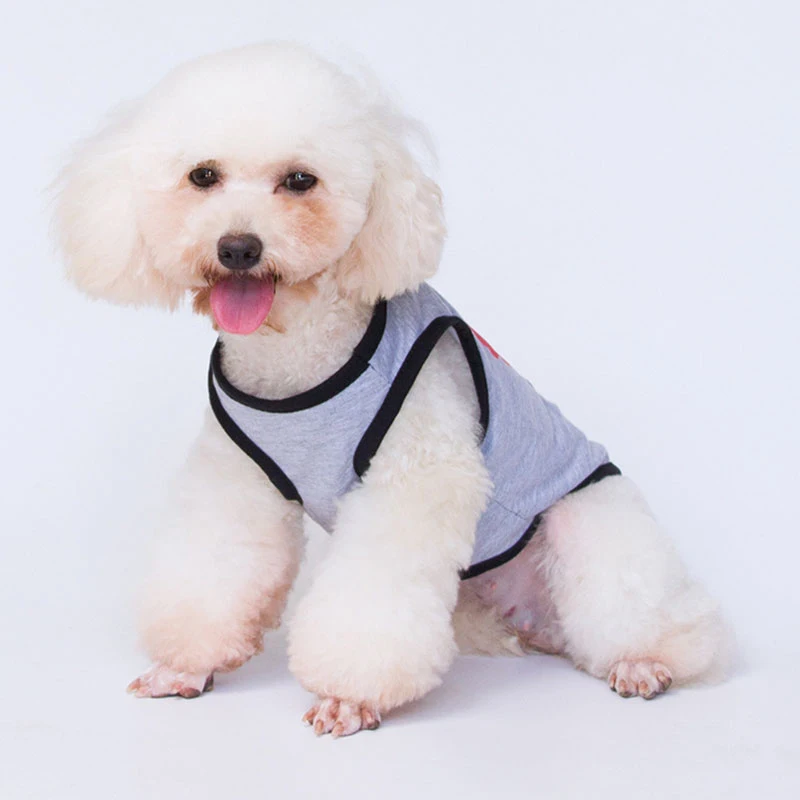 

Fashionable Puppy Clothing Dog Cotton Leisure Vest Cotton Printed Dog Clothes Cute Comfortable And Skin-friendly Clothing