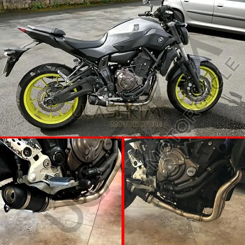 E-Mark MT07 FZ07 мотоцикл Выхлопная полная система для Yamaha MT-07 FZ-07 Tracer- с глушителем XSR700