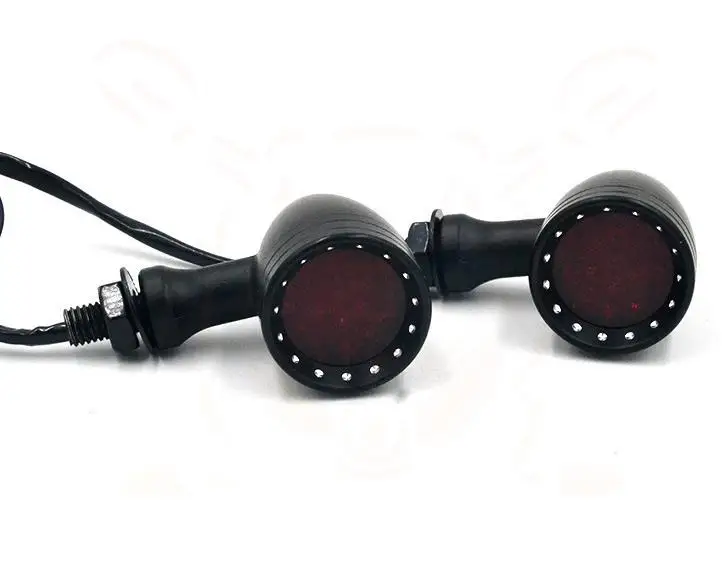 Черный/хром Мотоцикл 12В Янтарный сетчатый объектив светодиодный стоп-сигнал