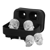 3 piece skull ice mould ice cube traysilicone molds sets with lidreusable bpa freeice cube molds for whiskey chocolate