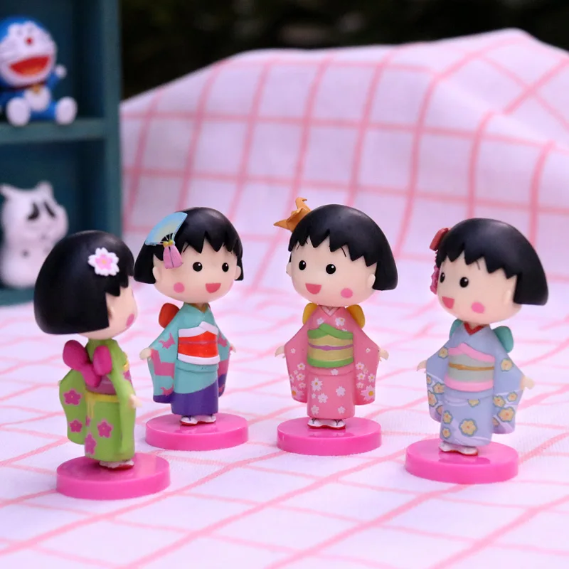 Кимоно с ручной росписью Chibi Маруко-тян экшн-фигурка из ПВХ аниме брелок подвеска
