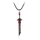Ожерелье Genshin с имитацией ударного оружия, чокер из камня волка, ожерелья с кулоном в виде меча, цепочки с бусинами, ожерелье для женщин и мужчин, ювелирные изделия