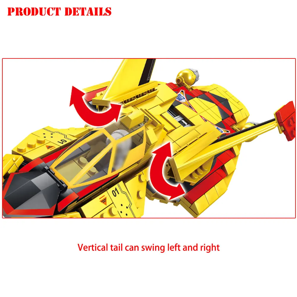 Блоки BZDA Ultraman Fighter самолёт вертолет кирпичи модель может быть изменена двумя