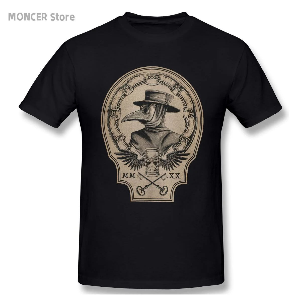 

Fashion Vintage Plague Doctor T-Shirt Men Crew Neck 100% Cotton T Shirt Streetwear Raven Scary Tees Gift Idea Clothes