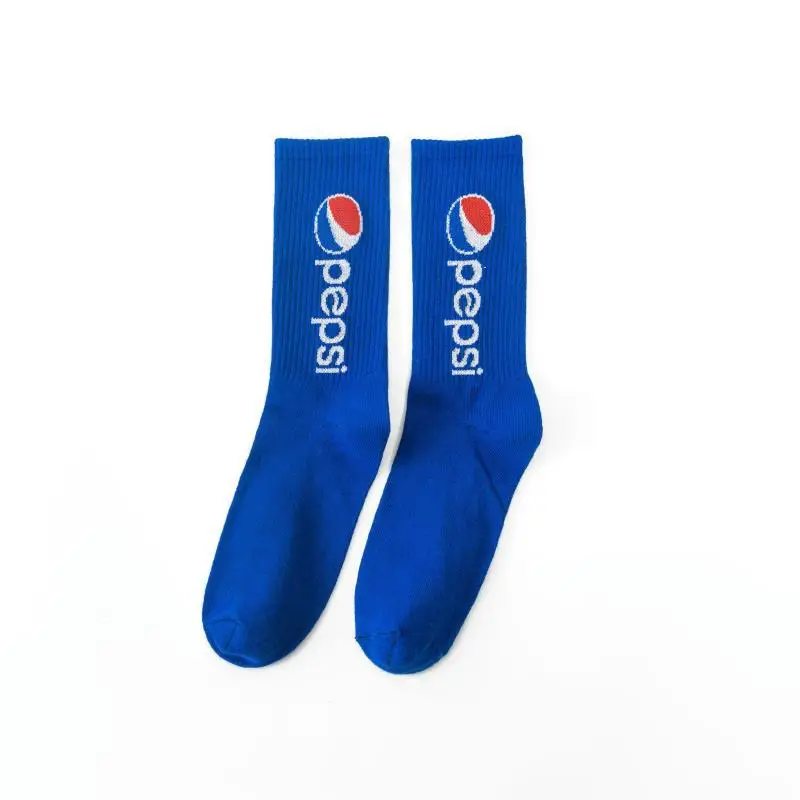 blue Pepsi Новая мода харадзюку ins tide носки мужские высокие уличные хип-хоп носки теплые, мягкие, забавные новые носки унисекс уличные трендовые носки Пепси - Цвет: blue Pepsi