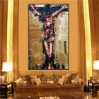 Христианская Настенная картина, распятие, холст, искусство Иисуса на кресте, картина на религиозную тему, Настенная картина для гостиной