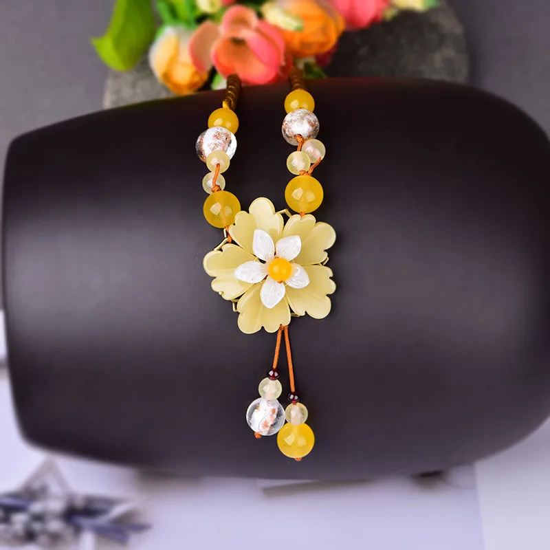 Модное современное темпераментное ожерелье с кулоном изысканное цветное из