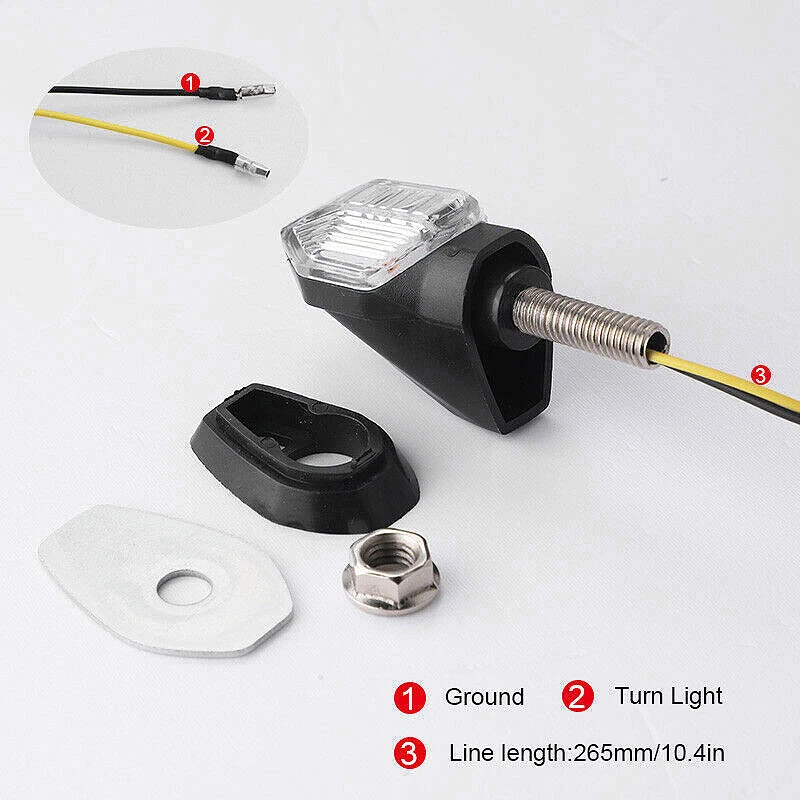 

2Pcs Universal Motorcycle Turn Signal Indicator Light Lamp Bulbs Black Amber 12V