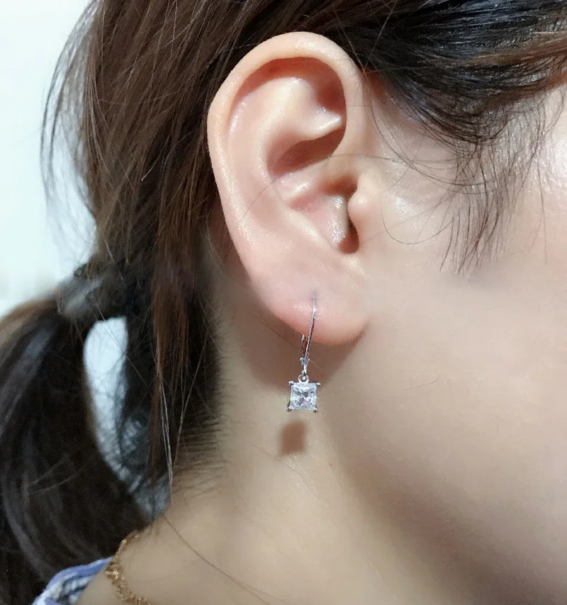 Женские серьги из серебра 925 пробы с цирконом|Серьги-подвески| |