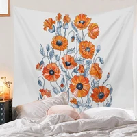 flower printed tapestry wall hanging nordic bohemian tapestry home living room bedroom fabric hanging painting background decor
