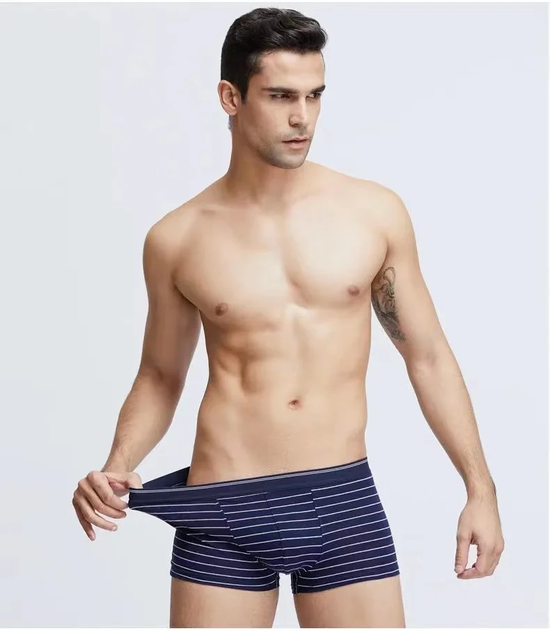 5Pcs/Lot Boxer Men'S Underwear High Quality Cotton Men'S Boxer Shorts Printed Sexy U Convex Antibacterial Shorts 5XL PIUS Size