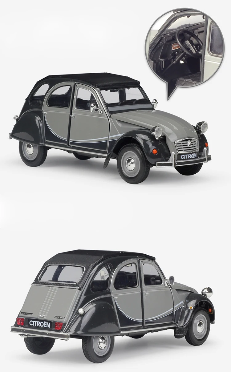 

WELLY Model Car Diecast 1:24 Scale CITROEN 2CV 6 Charleston Classic Alloy Car Toy Vehicle Metal Toy Car For Kids Gift Collection