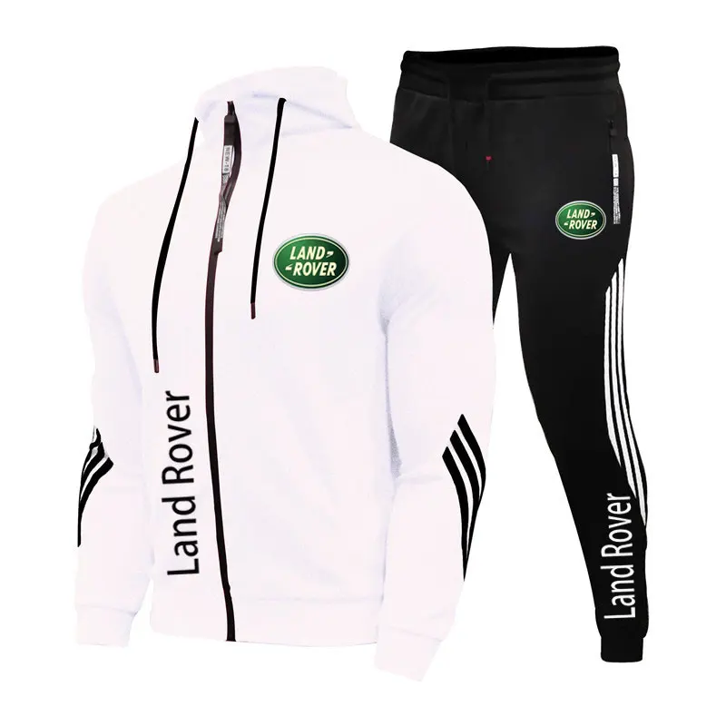 

2021 men's spring and autumn high-quality fashion 3D sportswear suit new long-sleeved zipper hoodie + jogging pants 2-piece set