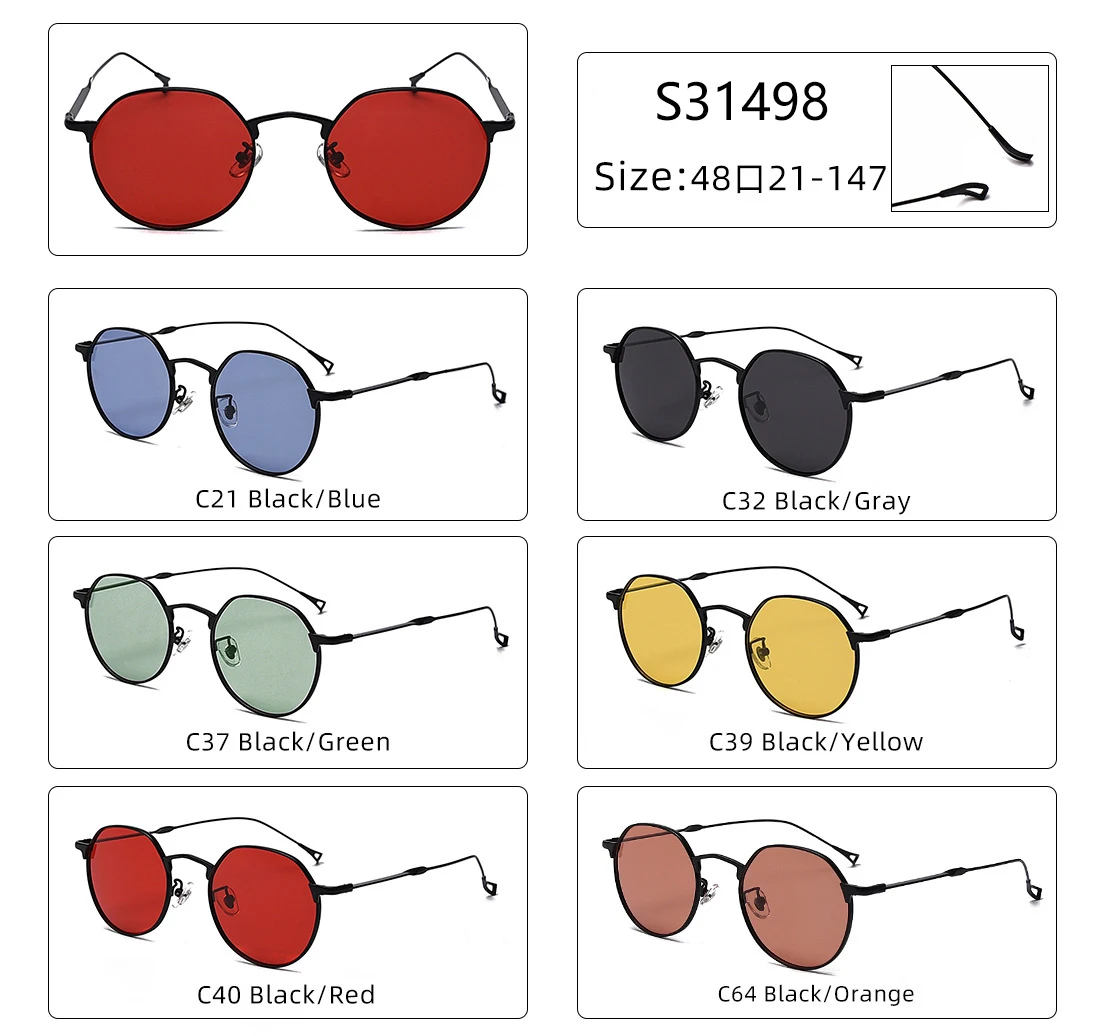 

2021 Retro Sunglasses Shades Small Sun Glasses Frame TAC Lens Metal Frame UV400 Eyewear For Summer Traveling Driving Fishing