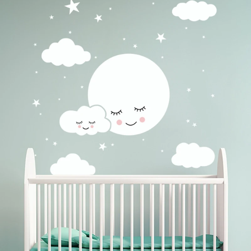 

Детский сад спальня смайлики звезды и облака наклейки на стену украшение для дома детские наклейки на стену искусство