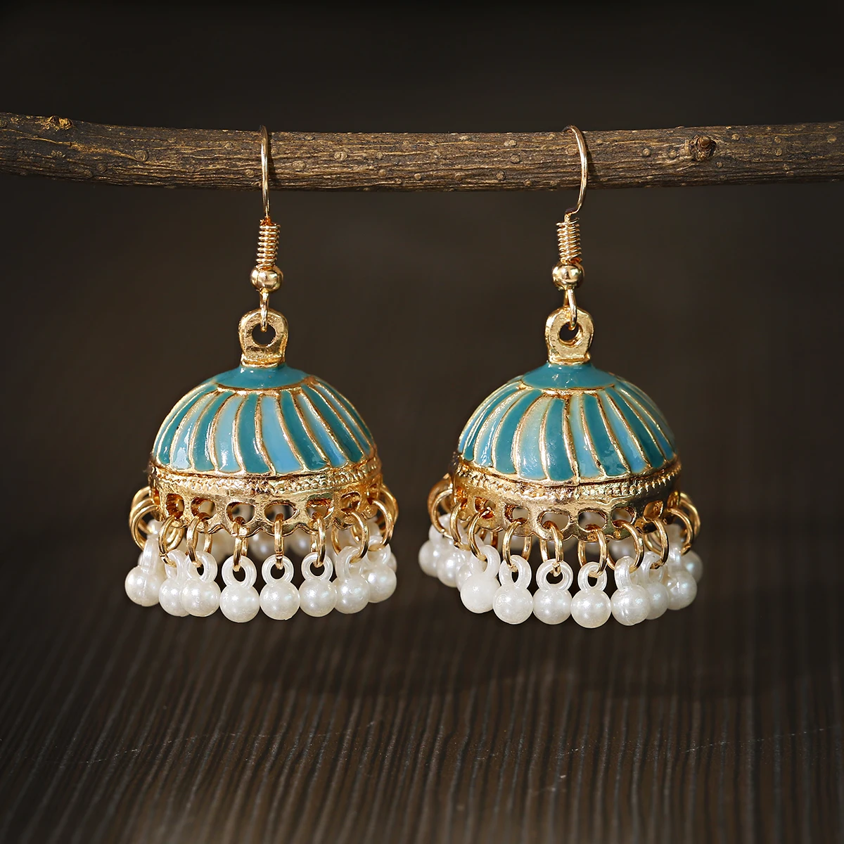 

4 Colors Ethnic Jhumka Jhumki Earrings Women Vintage Gold Tassel Indian Jewelry Ladies Dangle Earrings Oorbellen