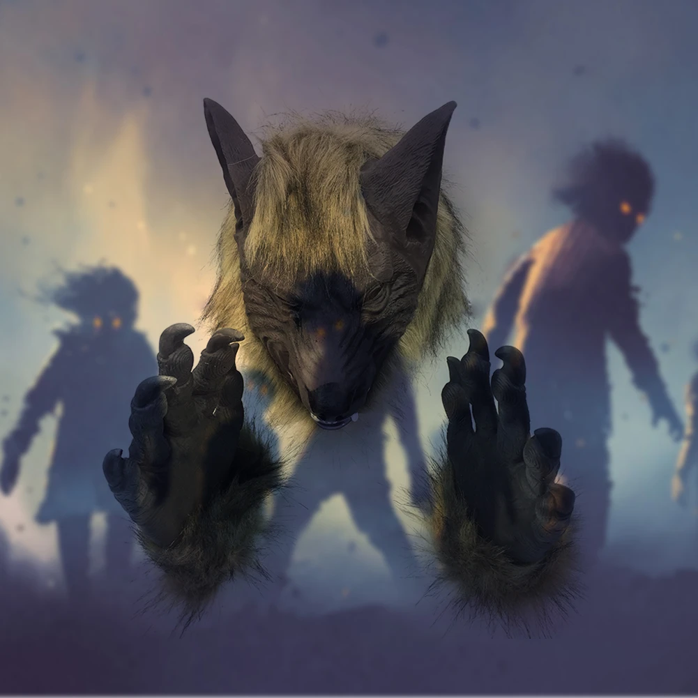 Жуткая маска голова Волка жуткий Латекс Косплей Хэллоуин Животное Карнавальный