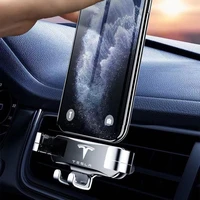 new metal mobile phone holder for tesla model 3 x model y model s car mobile phone aluminum alloy navigation holder accessories