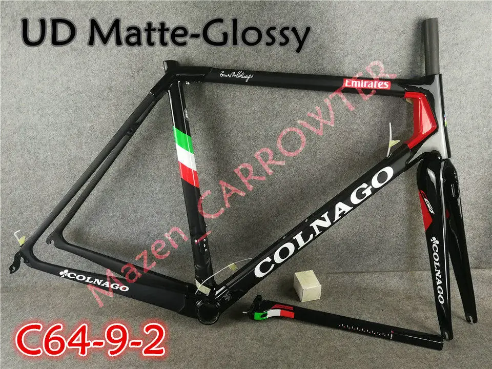 Сине-черный T1100 UD Глянцевая Colnago C64 дороги углерода рамы велосипеда комплект с 48/50/52/54/56 см 6 видов цветов для выбора