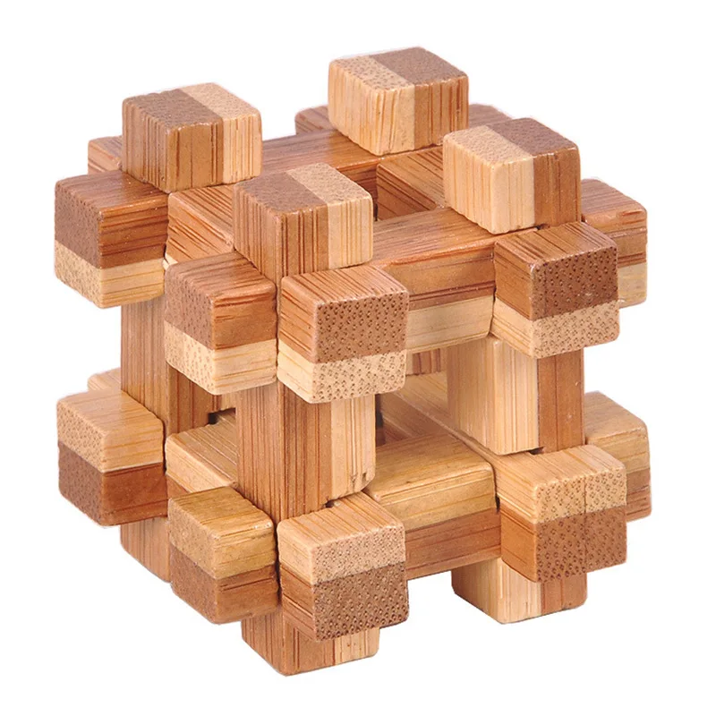 11 типов 4 5 см IQ Brain Teaser Kong Ming Lock 3D деревянная Блокировка заусенцев Пазлы игра