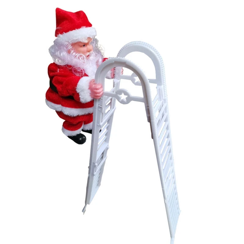 

Electric Christmas Santa Claus Doll with Bag Climbing Ladder Xmas Party Decor