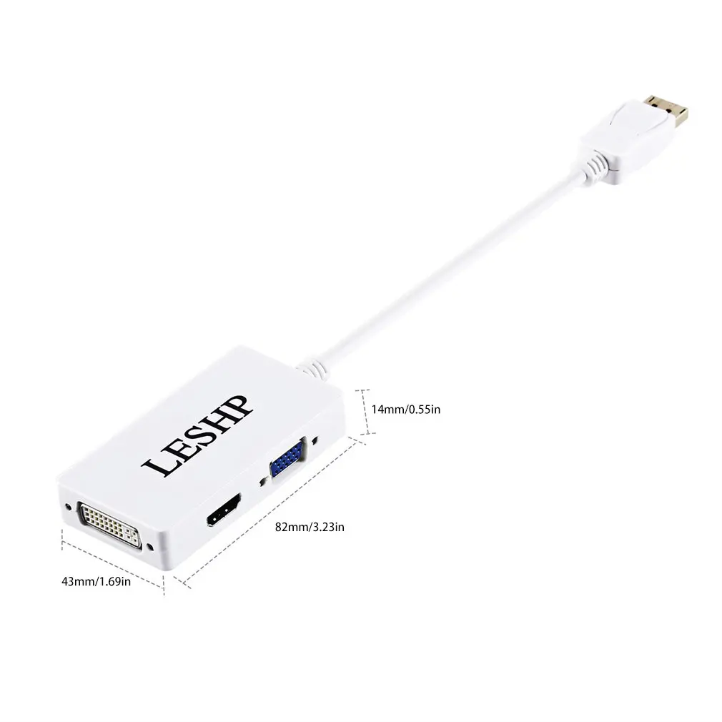 3 в 1 Mini Display Port Thunderbolt MINI DP штекер HDMI DVI VGA Женский адаптер конвертер кабель для Apple