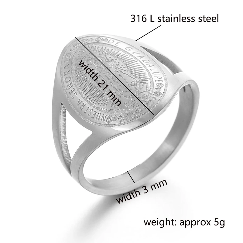 Кольца для женщин винтажные Девы Марии кольцо из нержавеющей стали 316L