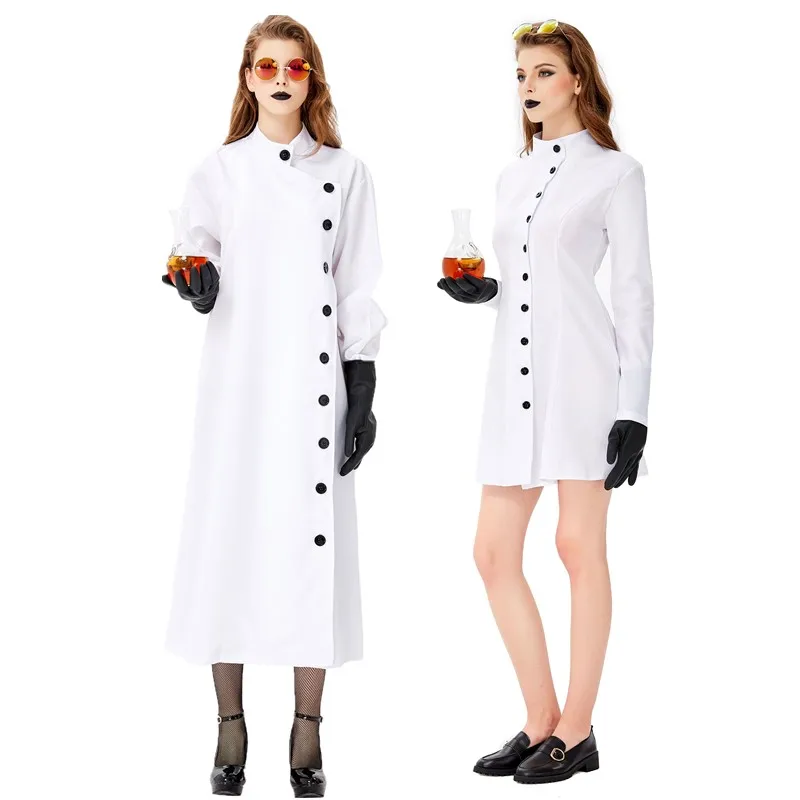 

Adult Unisex Crazy Scientist Cosplay Costume Halloween Purim Party Mad Doctor Fancy Dress Plus Size