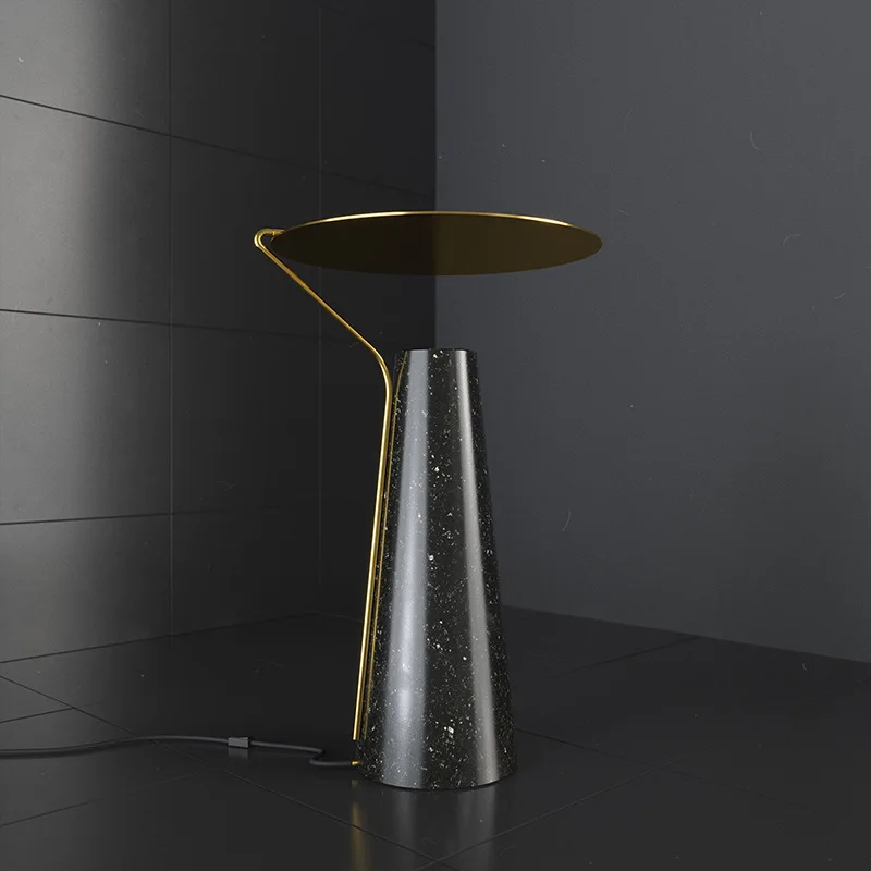 

Postmodern Marble Table Lamp Nordic Luxury Model Room Living Room Fashion Art Bedside Led Lamp for Bedroom Study
