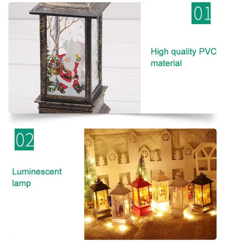Рождественский светильник подвесной в виде замка Санта-Клауса снеговика оленя