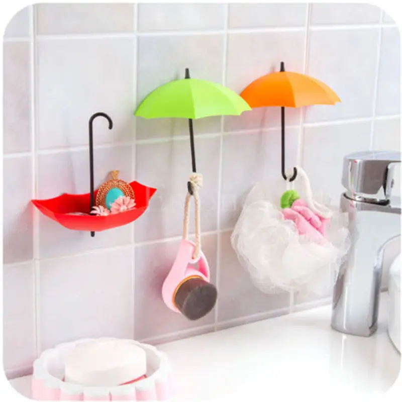 3pcs/set Umbrella Wall Hook Cute Mount Key Holder Hanger Organizer Durable Home Decoration | Дом и сад
