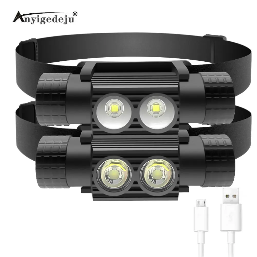 

H02 XM-L2 U2 LED L2 Headlamp 5-Mode Battery indicator Powerful Headlight USB Rechargeable 18650 Head Torch for Camping Hunting