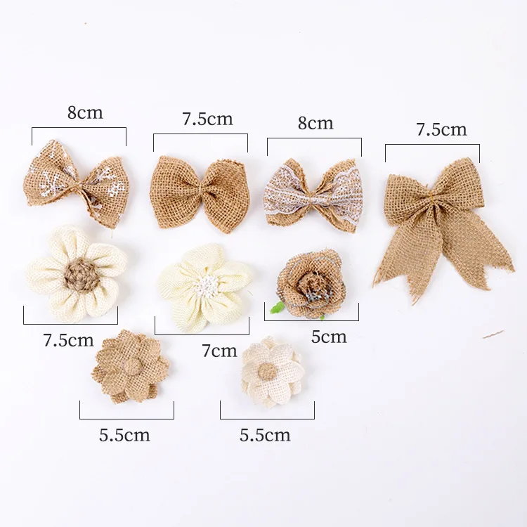 Натуральные цветы бант джутовая веревка искусственная пеньковая Подарочные