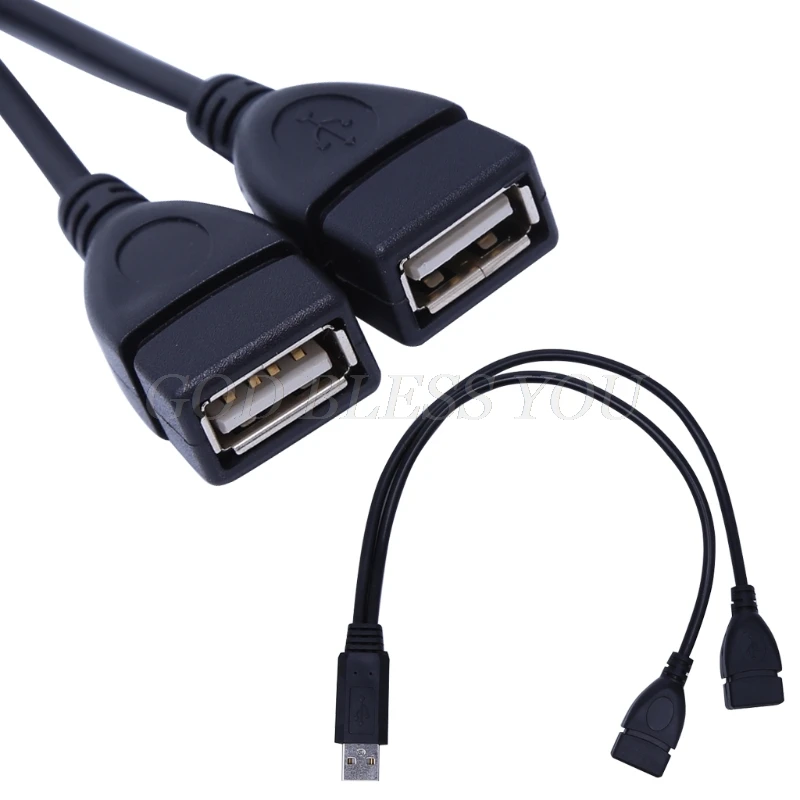 1 шт. кабельный концентратор USB 2 0 Тип A штекер на двойных разъема Y-сплиттер для