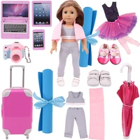 14 pcs ballet yoga suit for american 18 inch girl doll clothes accessories and 43 cm new born baby items and our generation