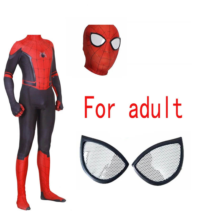 Mask separate adult Костюм паука человек вдали от дома Питер Паркерс косплей 3d принт паук супергерой боди костюм комбинезоны - Цвет: Mask separate adult