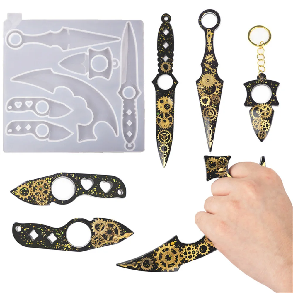 

Small Knife Silicone Mold Keychain Diy Self Defense Weapon For Resin Art Resin Mold Supplies Epoxy Resin Molds Art Supplies