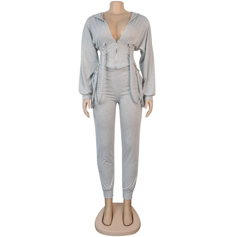 

Casual 2 Piece Sets Womens Outfits for Women Crop Top Hoodies Pants Set Sweat Suit Tracksuits Streetwear