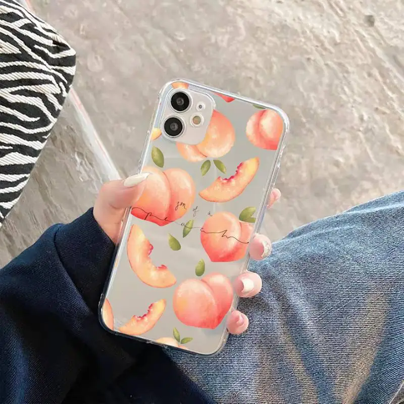 

Delicious Summer day Peache Phone Case For iphone 12 11 8 7 6s 6 5 5s 5c se plus mini x xs xr pro max Transparent soft