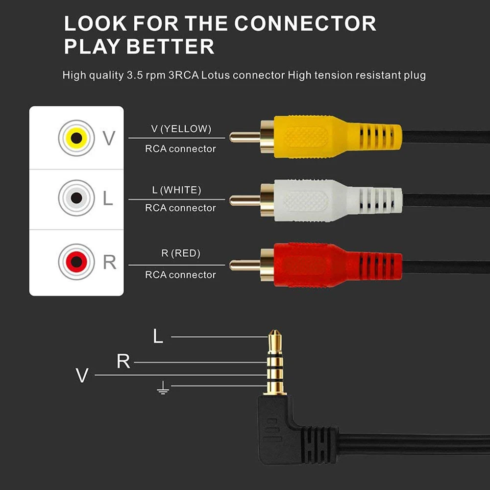 3 5 мм Мини AV до RCA Мужской адаптер аудио-видео кабель видеокамеры 6FT | Электроника