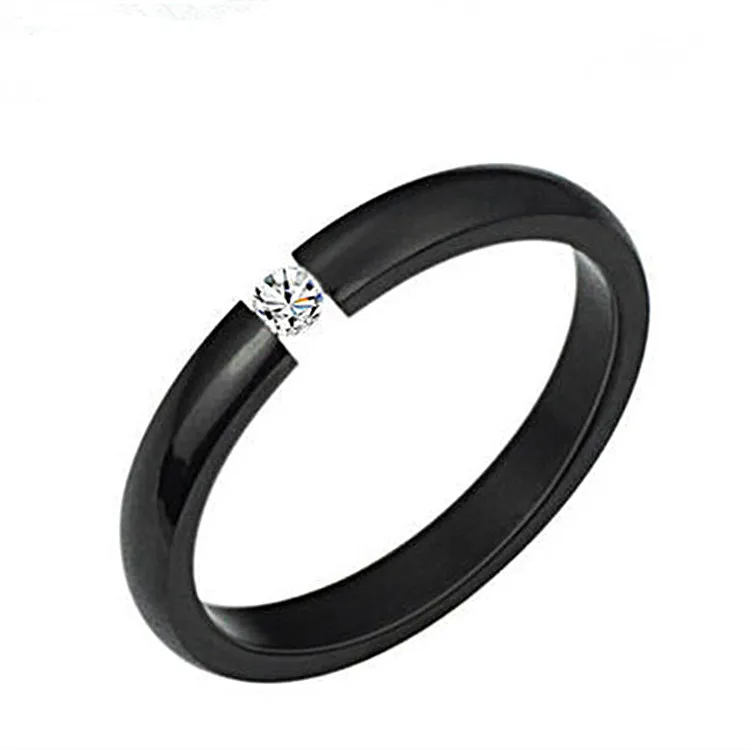 Женское кольцо из титановой стали с фианитом 4 мм|titanium steel ring|wedding ringssimple ring |