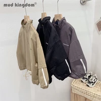 mudkingdom casual boys jacket fashion long sleeve patchwork letter loose fit pullover outerwear for toddler spring autumn tops