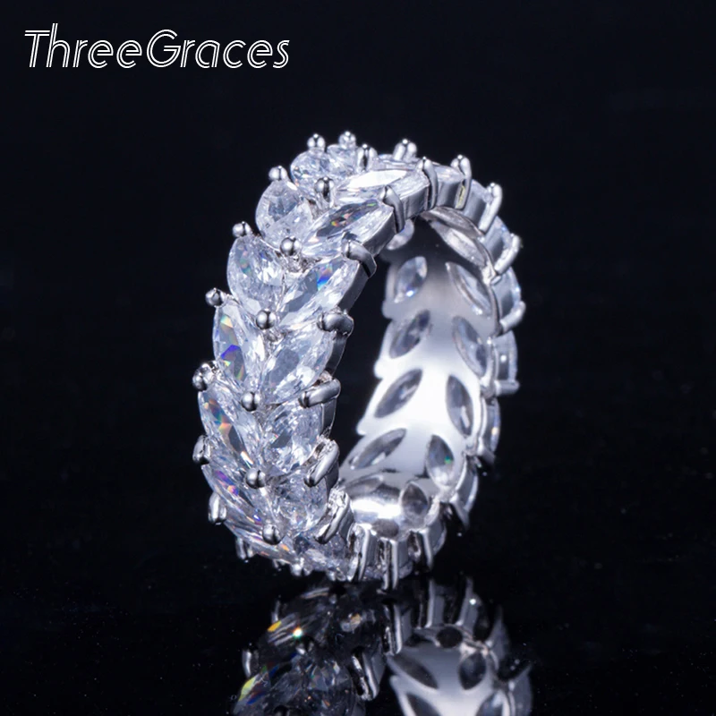 Женские кольца на палец ThreeGraces модные брендовые украшения в форме листика
