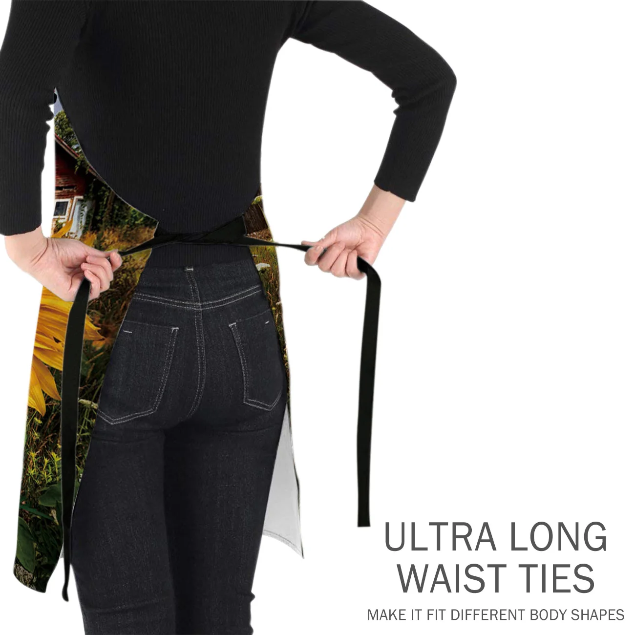 Кухонный Фартук Подсолнух Цветочная ферма деревенский без рукавов женские