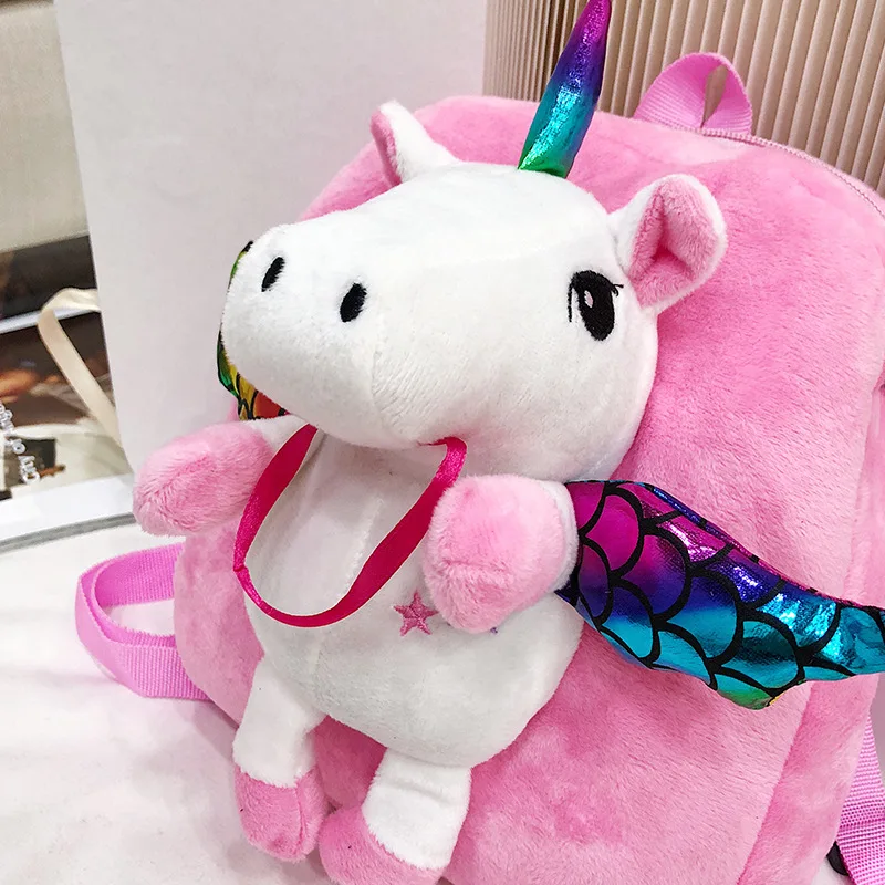 Cartoon Kids Unicorn Backpack Cute Stuffed Toy Backpacks Kindergarten Bag For Girls Children Fashion Book Bag