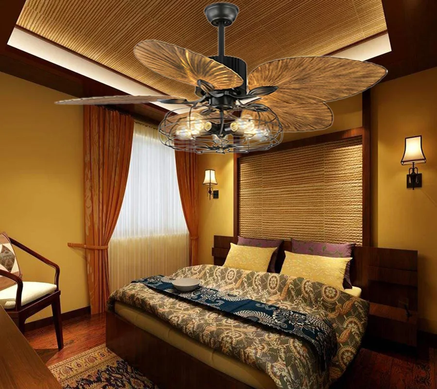 Luxury European-style retro ceiling fan light remote control Ceiling Fans Restaurant Living Room decor Fan Lamp | Лампы и освещение
