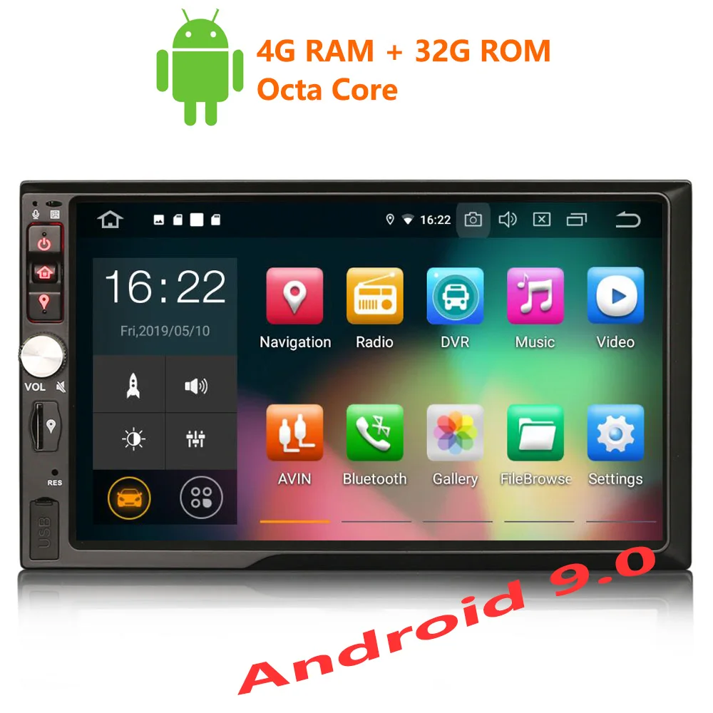 Автомагнитола Erisin ES7941U 7 дюймов Android 9 0 8 ядер 4 Гб ОЗУ DVD BT