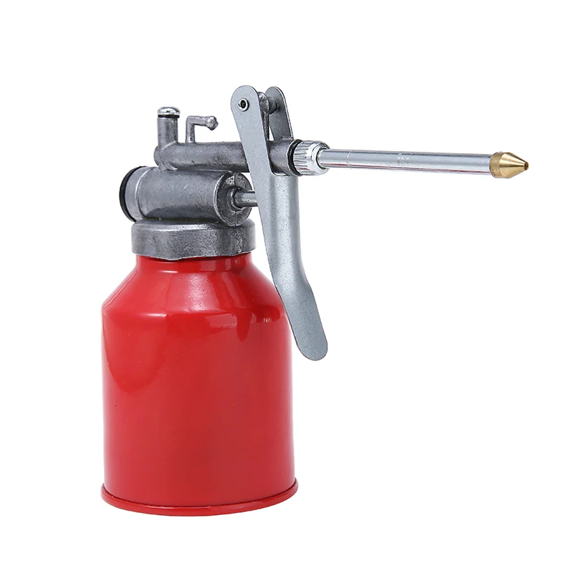 1pc Oil Can Oiler 250ml For Home Tools Supplies Die Cast Body With Rigid Spout Thumb Pump Injector |